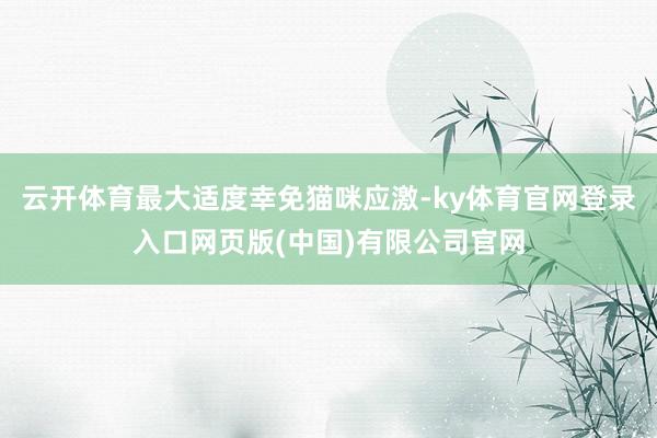 云开体育最大适度幸免猫咪应激-ky体育官网登录入口网页版(中国)有限公司官网
